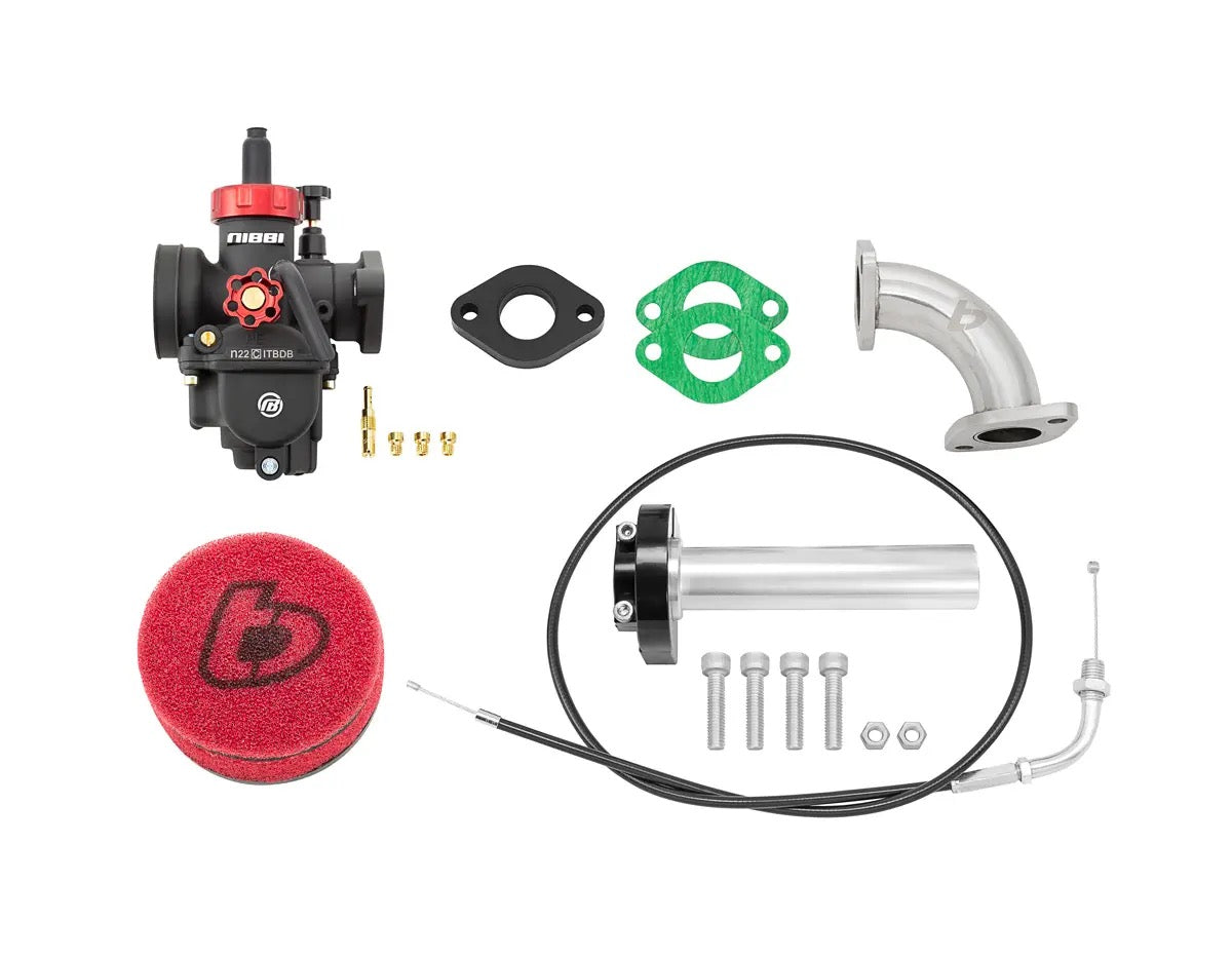 TB Parts Carb Kit, Nibbi 22, & Black Billet Throttle - TTR110
